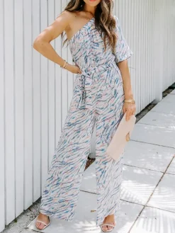 Jumpsuit wit/meerkleurig
