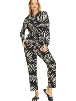 Jumpsuit zwart/beige
