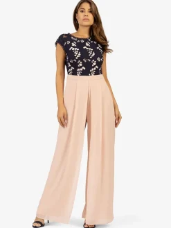 Jumpsuit zwart/beige