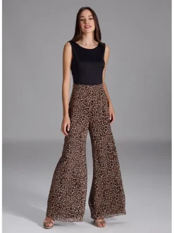 Jumpsuit zwart/beige/bruin