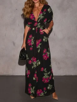 Jumpsuit zwart/roze