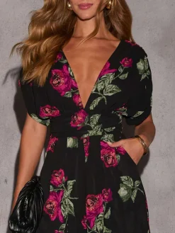 Jumpsuit zwart/roze