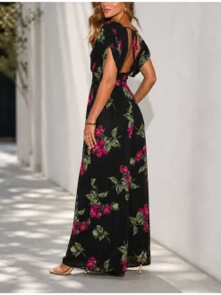 Jumpsuit zwart/roze