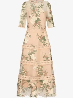 Jurk beige/groen