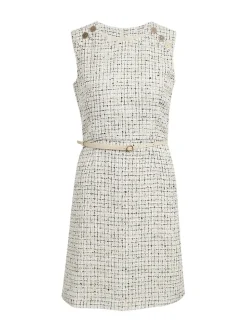Jurk beige/zwart/wit
