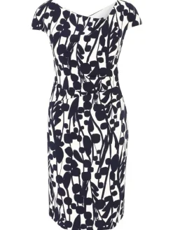 Jurk crème/donkerblauw