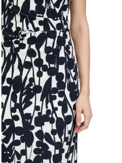 Jurk crème/donkerblauw