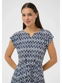 Jurk donkerblauw/wit