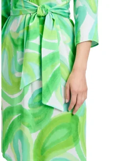 Jurk groen/wit
