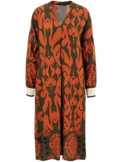 Jurk oranje/kaki