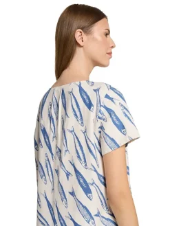 Jurk wit/blauw