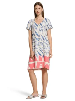 Jurk wit/blauw