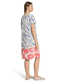Jurk wit/blauw