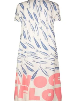 Jurk wit/blauw
