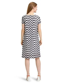 Jurk wit/donkerblauw