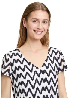 Jurk wit/donkerblauw