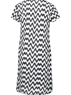 Jurk wit/donkerblauw