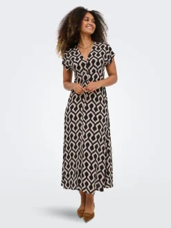 Jurk zwart/beige