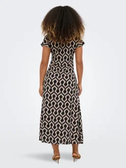 Jurk zwart/beige