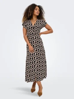 Jurk zwart/beige