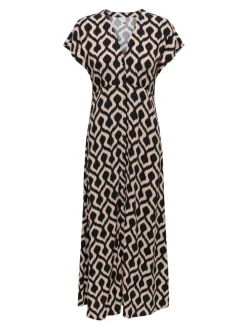 Jurk zwart/beige