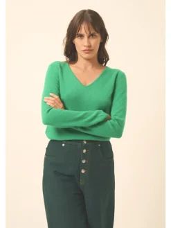 Kasjmieren trui "Joan" groen