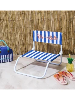 Klapstoel "Dolce Vita" blauw/wit - (B)44 x (H)75 x (D)52 cm