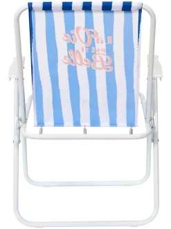 Klapstoel "Dolce Vita" blauw/wit - (B)44 x (H)75 x (D)52 cm