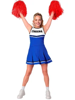 Kostuumjurk "Cheerleder" blauw/wit