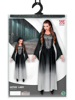 Kostuumjurk "GOTHIC LADY" zwart/zilverkleurig