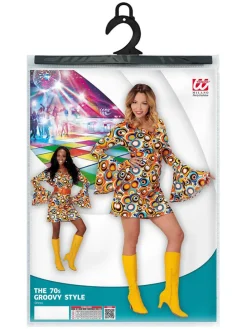 Kostuumjurk "70's" meerkleurig/oranje