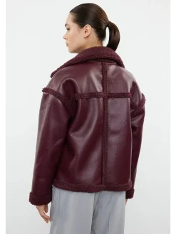 Kunstleren jas bordeaux