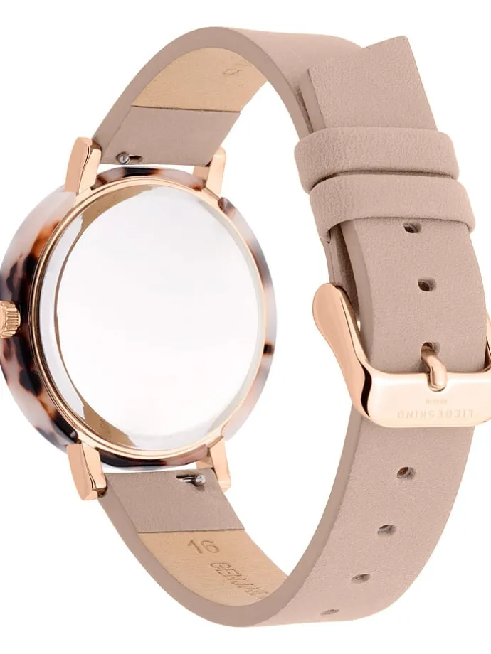 Kwartshorloge beige/roségoudkleurig/wit