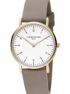 Kwartshorloge grijs/goudkleurig/wit