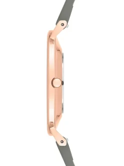 Kwartshorloge groen/roségoudkleurig