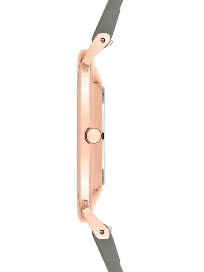 Kwartshorloge groen/roségoudkleurig