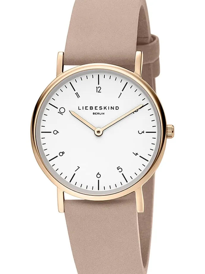 Kwartshorloge lichtroze/roségoudkleurig/wit
