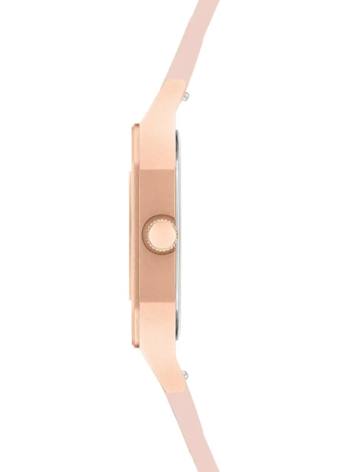 Kwartshorloge roségoudkleurig/lichtroze