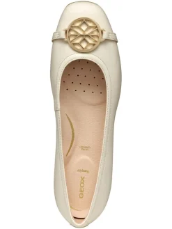 Leren ballerina's "Annytah" crème