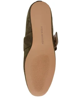 Leren ballerina's "Atlantica" kaki
