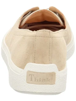 Leren ballerina's beige