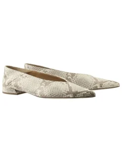Leren ballerina's beige/meerkleurig