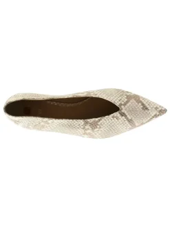Leren ballerina's beige/meerkleurig