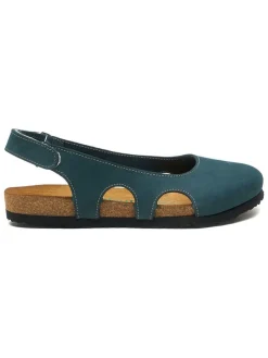 Leren ballerina's blauw
