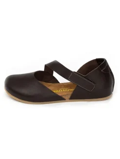 Leren ballerina's bruin