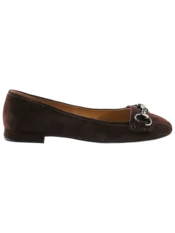 Leren ballerina's "Charlotte" bruin