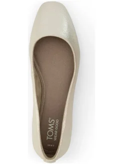 Leren ballerina's crème