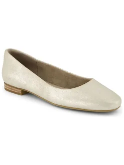 Leren ballerina's crème