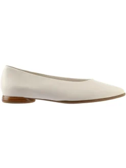 Leren ballerina's crème