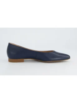 Leren ballerina's donkerblauw
